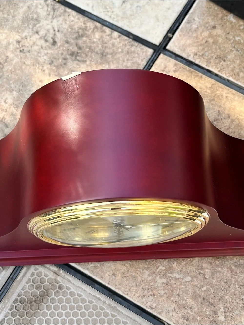New vintage cherry colored Battery Operated Westminster mantle clock